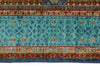 6x8 Blue and Turquoıse Turkish Tribal Rug