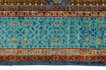 6x8 Blue and Turquoıse Turkish Tribal Rug