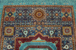 6x8 Blue and Turquoıse Turkish Tribal Rug