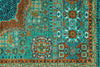 5x7 Turquoıse and Blue Turkish Tribal Rug