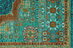 5x7 Turquoıse and Blue Turkish Tribal Rug