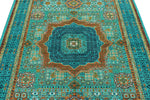 5x7 Turquoıse and Blue Turkish Tribal Rug