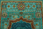 5x7 Turquoıse and Blue Turkish Tribal Rug