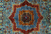 4x6 Blue and Multicolor Turkish Tribal Rug