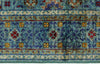 4x6 Blue and Multicolor Turkish Tribal Rug