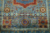 4x6 Blue and Multicolor Turkish Tribal Rug