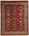 8x10 Red and Ivory Kazak Tribal Rug