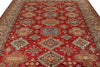 8x10 Red and Ivory Kazak Tribal Rug