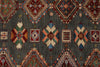 9x12 Brown and Ivory Kazak Tribal Rug