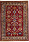 9x13 Red and Ivory Kazak Tribal Rug