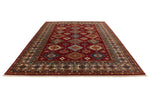 9x13 Red and Ivory Kazak Tribal Rug