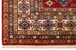 9x13 Red and Ivory Kazak Tribal Rug