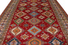 9x13 Red and Ivory Kazak Tribal Rug