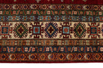 9x13 Red and Ivory Kazak Tribal Rug