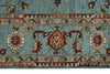 7x10 Light Blue and Multicolor Turkish Tribal Rug