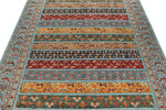 6x8 Mustard and Multicolor Tribal Rug
