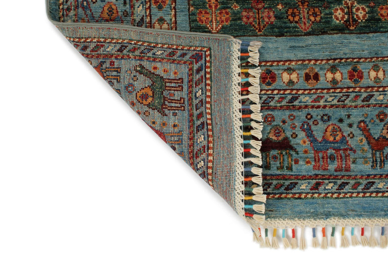 6x8 Mustard and Multicolor Tribal Rug