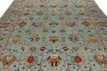 8x10 Light Blue and Multicolor Turkish Tribal Rug