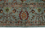 8x10 Light Blue and Multicolor Turkish Tribal Rug