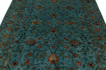 6x8 Blue and Multicolor Tribal Rug