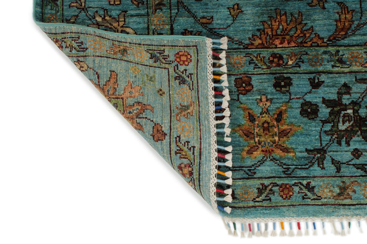 6x8 Blue and Multicolor Tribal Rug