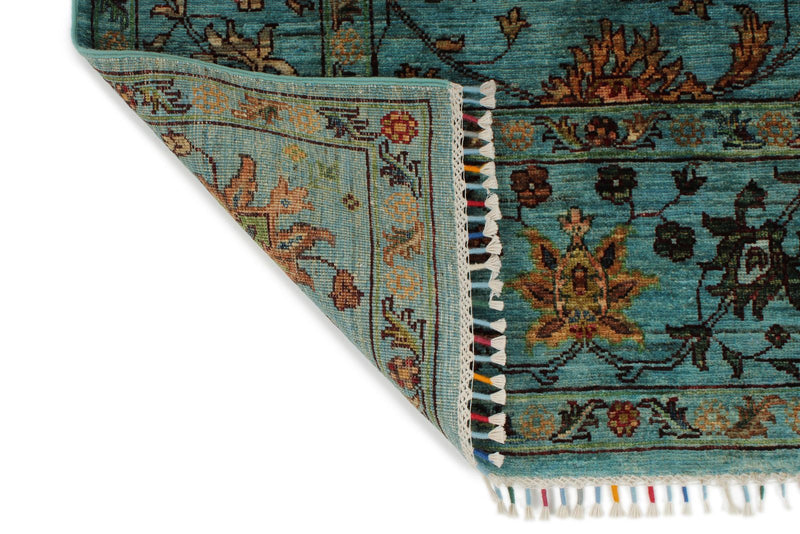 6x8 Blue and Multicolor Tribal Rug