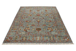 6x8 Gray and Multicolor Turkish Tribal Rug