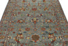 6x8 Gray and Multicolor Turkish Tribal Rug