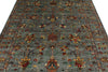 6x8 Gray and Multicolor Turkish Tribal Rug