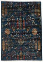 8x10 Navy and Multicolor Anatolian Traditional Rug