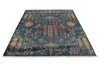 8x10 Navy and Multicolor Anatolian Traditional Rug