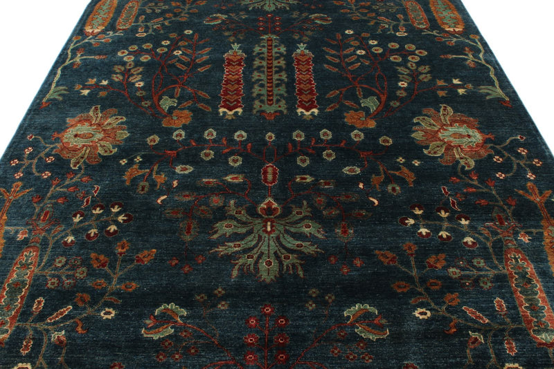 8x10 Navy and Multicolor Anatolian Traditional Rug