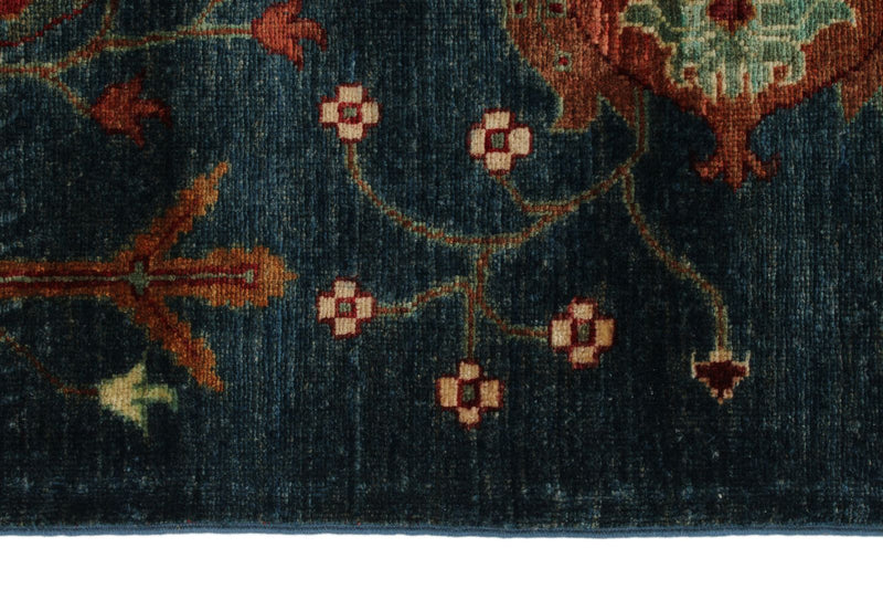 8x10 Navy and Multicolor Anatolian Traditional Rug