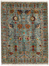 5x7 Gray and Multicolor Turkish Tribal Rug