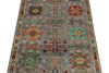 3x4 Gray and Multicolor Anatolian Tribal Rug