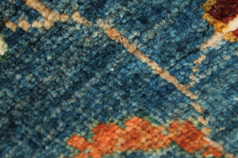 3x10 Blue and Multicolor Turkish Tribal Runner
