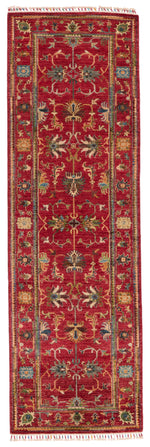 3x8 Red and Multicolor Turkish Tribal Runner