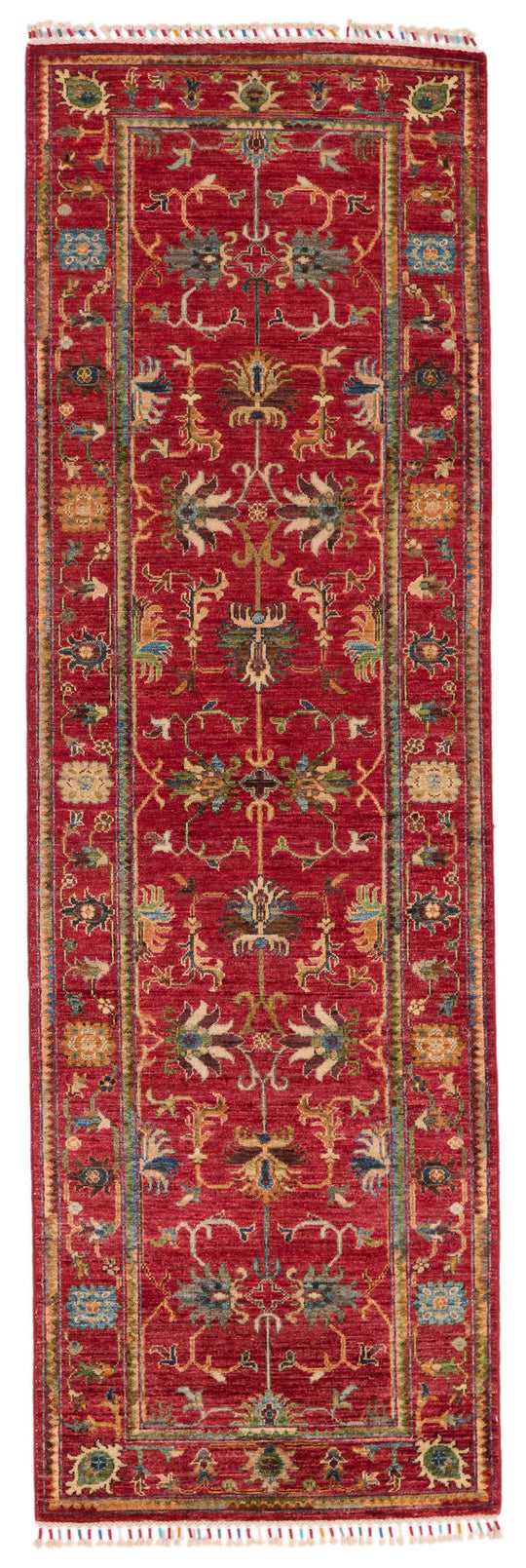 3x8 Red and Multicolor Turkish Tribal Runner