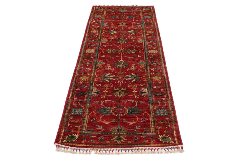 3x8 Red and Multicolor Turkish Tribal Runner