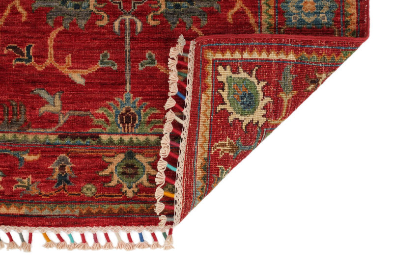 3x8 Red and Multicolor Turkish Tribal Runner