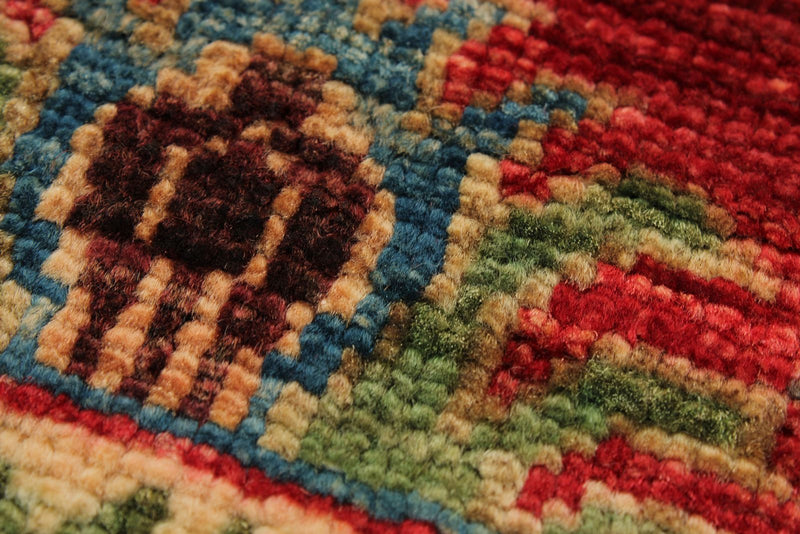 3x8 Red and Multicolor Turkish Tribal Runner