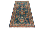 3x7 Blue and Multicolor Turkish Tribal Runner