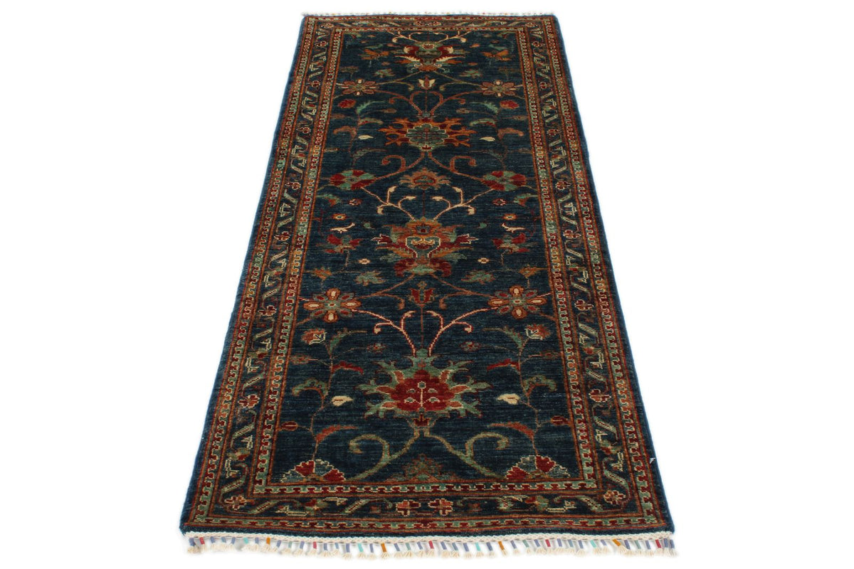 3x7 Blue and Multicolor Turkish Tribal Runner