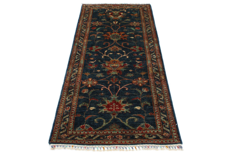 3x7 Blue and Multicolor Turkish Tribal Runner