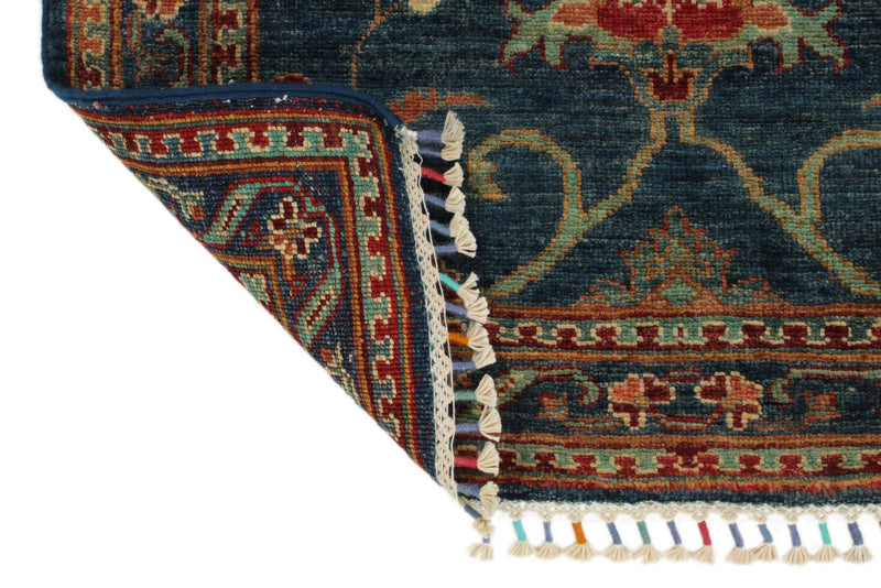 3x7 Blue and Multicolor Turkish Tribal Runner