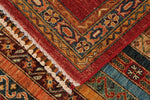 10x13 Multicolor and Red Turkish Tribal Rug