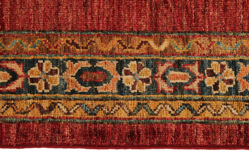 10x13 Multicolor and Red Turkish Tribal Rug