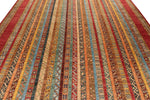 9x12 Multicolor and Red Turkish Tribal Rug