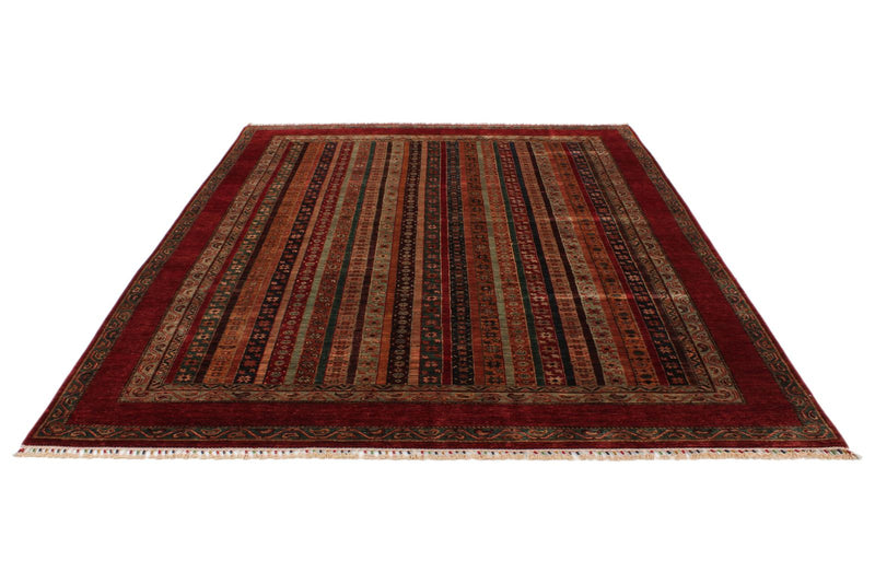 7x10 Red and Multicolor Turkish Tribal Rug