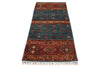 2x7 Light Blue and Multicolor Tribal Runner